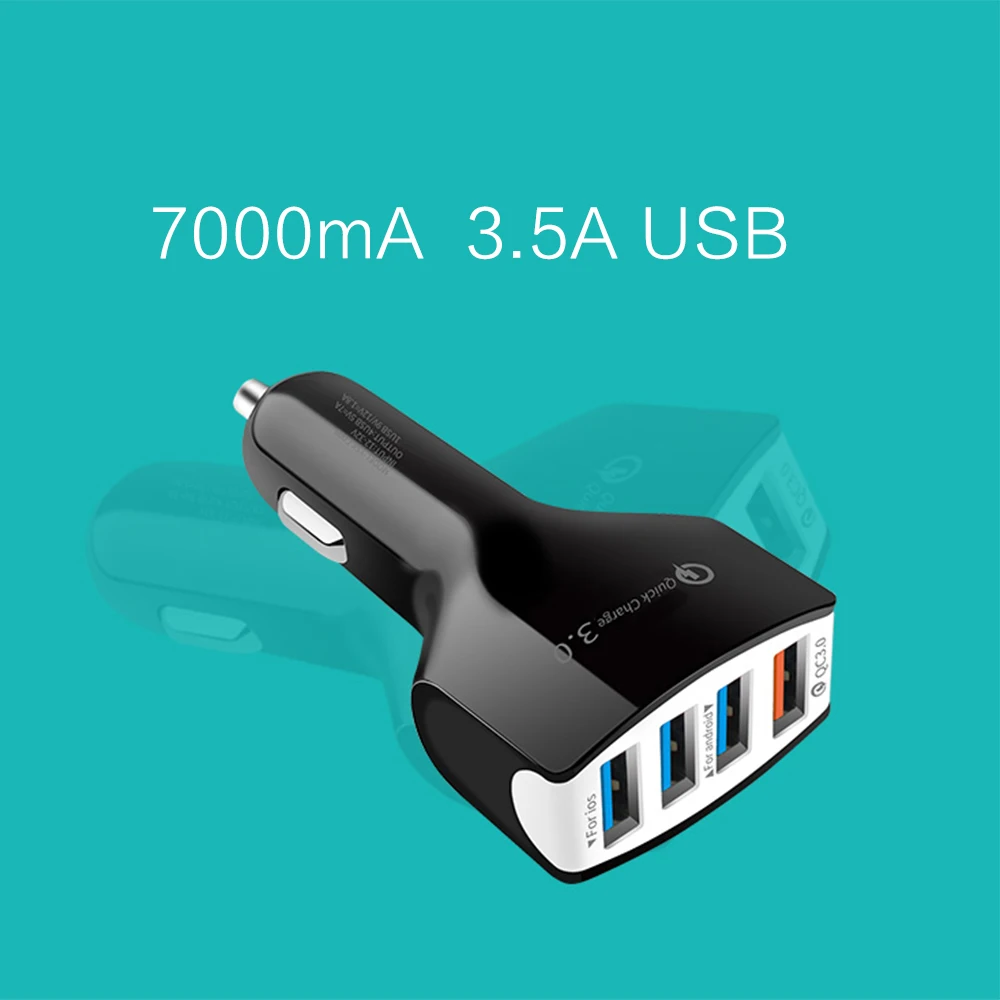 4 USB Автомобильное зарядное устройство Автомобильное быстрое зарядное устройство портативное автомобильное зарядное устройство адаптер Электроника QC3.0+ 3.5A прочный автомобильный зарядное устройство адаптер