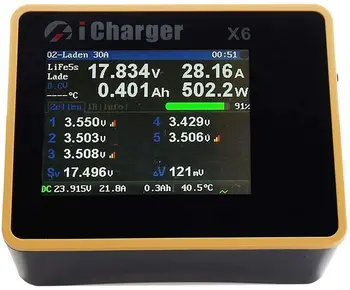 

iCharger X6 800W 30A DC LCD Screen Smart Battery Balance Charger Discharger