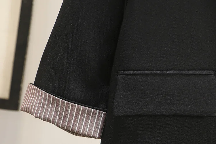 Размер XL-4XL, Женская куртка, Женское пальто, повседневный двубортный свободный черный блейзер с длинным рукавом, женский маленький костюм, высокое качество