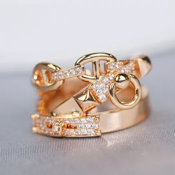 

Hot Brand Pure silver color Jewelry For Women Lock Rings Lock Design H Silver Rings Wedding Jewelry Party Luxury Rings