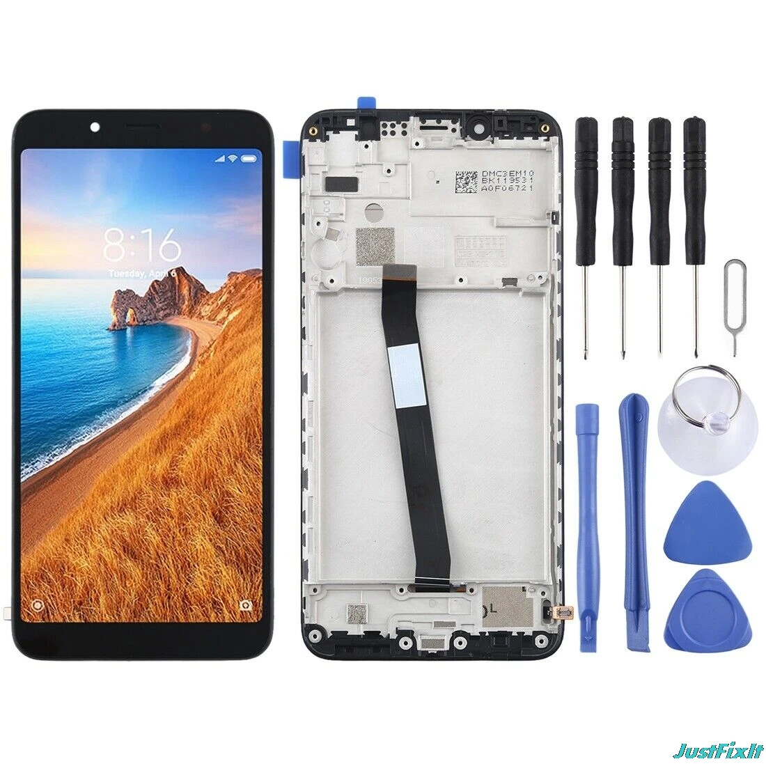 Black With Frame Для Xiaomi Redmi 7A ЖК-дисплей кодирующий преобразователь сенсорного экрана в сборе с рамкой Замена запасных частей с инструментами - Цвет: Black With Frame