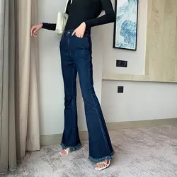 TVVOVVIN, модные, интеллектуальные джинсы для женщин, 2019, осенние джинсы для женщин, эластичные, тонкие, широкие, штаны для женщин ZX105