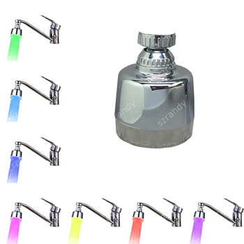 

LED Faucet Changing Water Shower Head Kitchen Bathroom 7 Color Glow LED Light Faucet Aerator