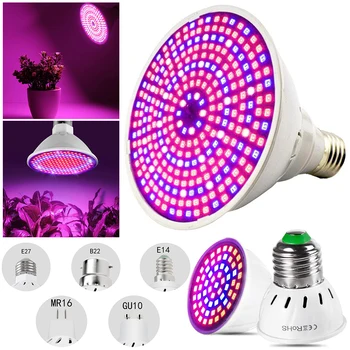 

ED LED Plant Grow Light Bulb E26 E27 E14 MR16 GU10 B22 48LEDs-300LEDs for Flowers Vegetables Greenhouse Hydroponic Growing D30