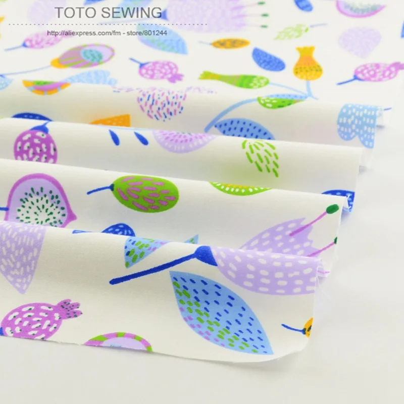 New arrivals Purple Printed Floral Pattern 50cmx160cm/Piece Tilda Quilting Tecidos A Metro Tecido Cotton Fabric For Home Textile | Дом и сад