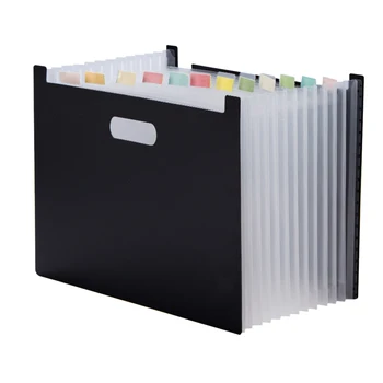 

With Lables File Folder 13 Pockets Document Organizer School Storage Bag Business Office Study Accordion Portable A4 Expanding