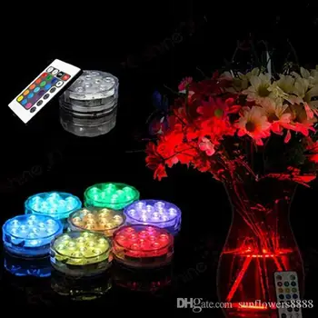 

RGB Remote Control LED Submersible Light Waterproof Candle Light Vases Base Decorative Lights For Xmas Party Decorations supply