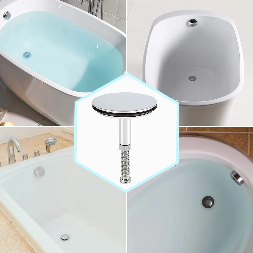 Bouchon De Baignoire Universel 43mm En Laiton - Bonde Réglable Hauteur 50-55mm Pour Baignoire Et Lavabo