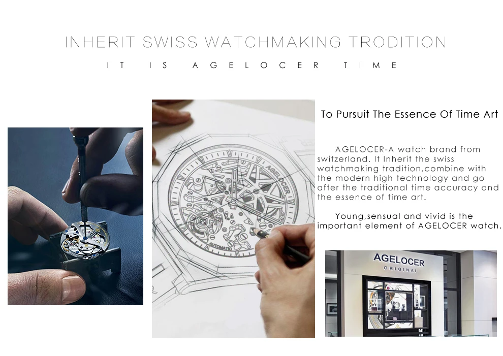 Швейцария местный бренд AGELOCER для мужчин часы Роскошные водостойкие 316L Нержавеющая Сталь Механические часы Relogio Masculino