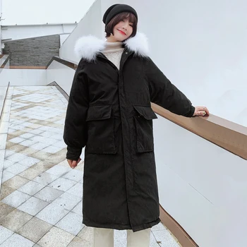 

Korean Style 2020 Winter Jacket Women Stand Collar Solid Female Down Coat Loose Oversized Womens Short Parka G23