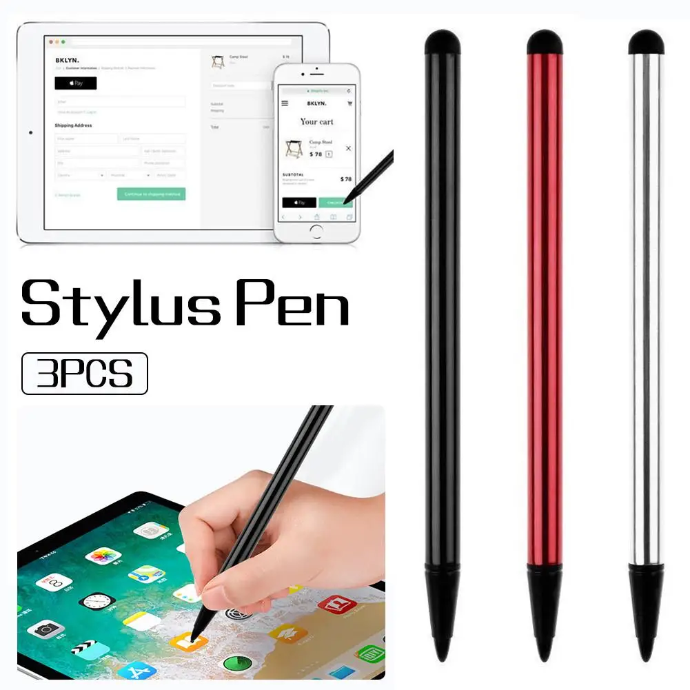 3 в продаже универсальная ручка для сенсорного экрана для IPhone IPad samsung Tablet PC Высокое качество многоцветная Чувствительная удобная переноска