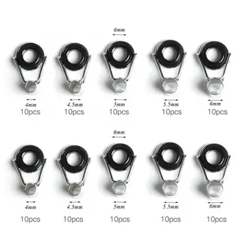 

90Pcs Fishing Rod Guide Ring Stainless Steel Ceramics Carp Fishing Pole Guide Ring Outdoor Ice/Winter Fishing Accessories