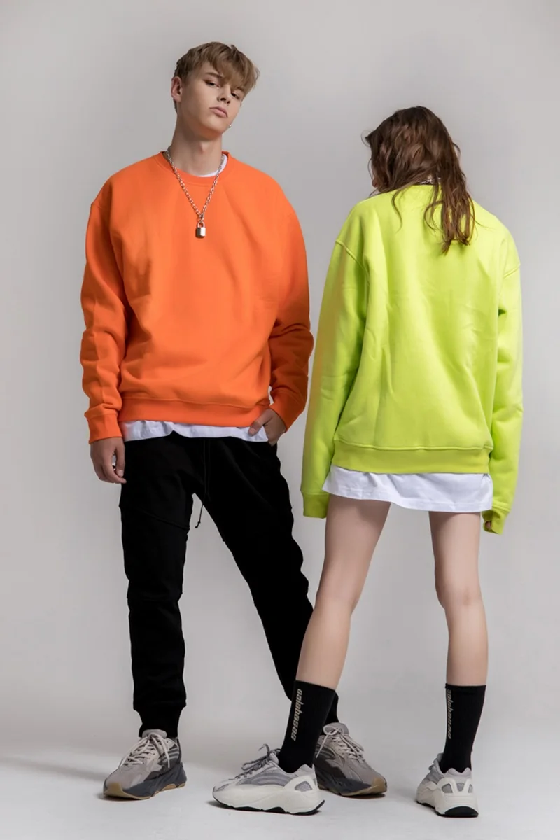 QoolXCWear зимние теплые мужские толстовки из плотного флиса в стиле хип-хоп однотонные толстовки толстый бархатный пуловер для мужчин и женщин 2511