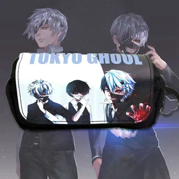 

New Anime Tokyo Ghoul Ken Kaneki Pencil-bag Makeup Bag Zipper Pouch Students Stationery Pouch Pencil Case Office Stationery