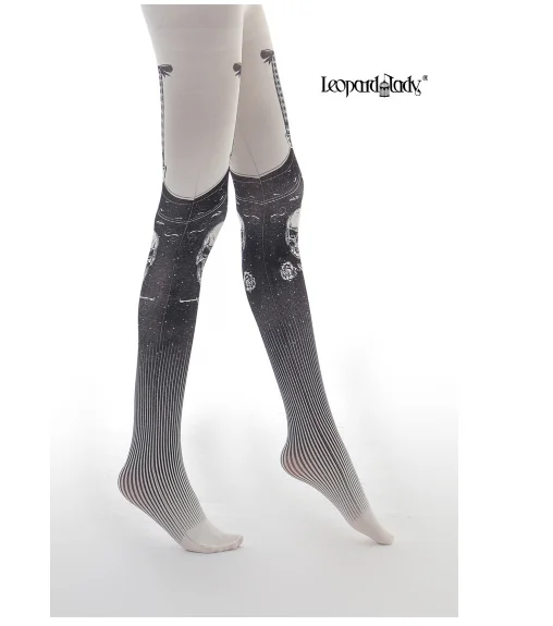 New Arrival! Personality Girl Skull Sling Print Pantyhose Cool Pattern Heart Pattern High Street Pantyhose