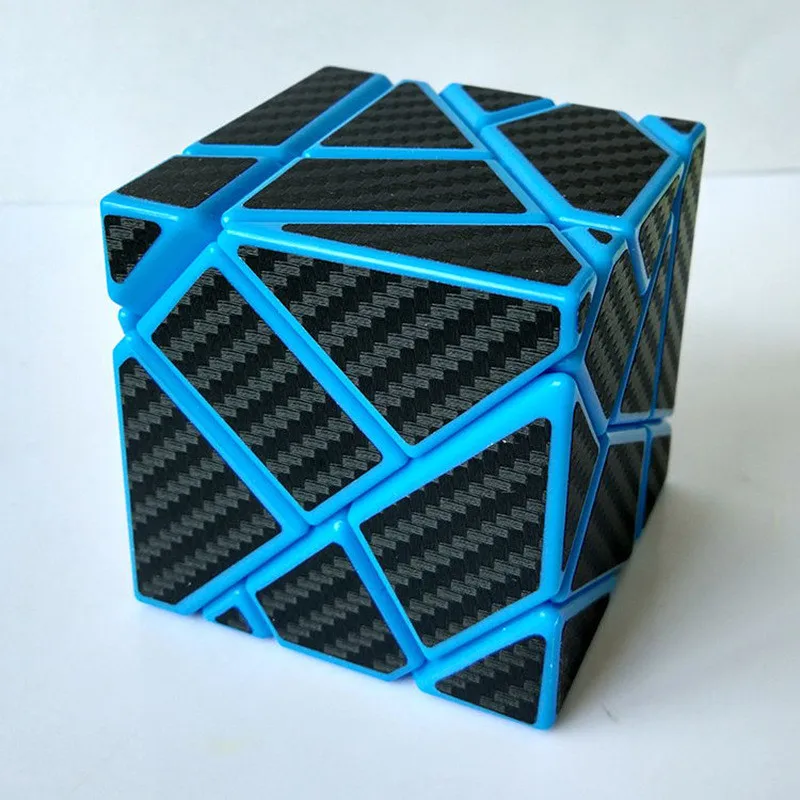 Z cube Ghost cube наклейка из углеродного волокна странная форма магический куб скоростные Пазлы Cubo magico игрушка для детей подарок игрушка для молодежи и взрослых - Цвет: blue black