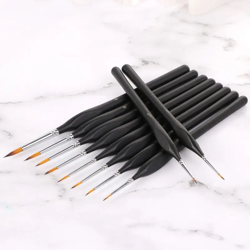 10 шт./компл. профессиональная работа с мелкими деталями картина миниатюрная щетка для Hool линия акрил акварель масло рисунок товары для рукоделия L41E