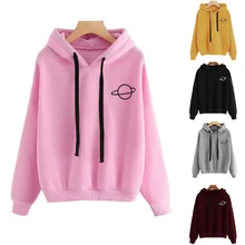 Wenyujh модная уличная одежда с принтом букв друзья одноцветная толстовка с капюшоном для женщин Harajuku пуловер с круглым вырезом толстовка с капюшоном свободные топы