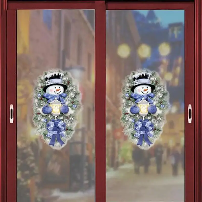 

2021 new Christmas sticker snowman glass door window window room decoration self-adhesive electrostatic wall sticker