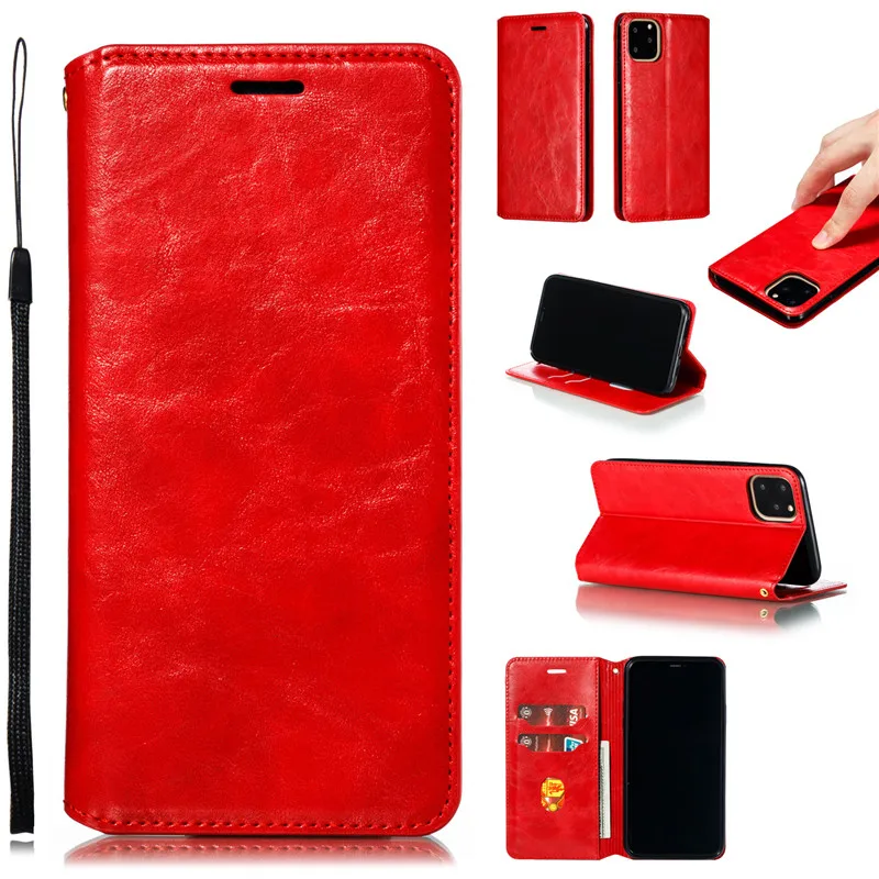 Магнитный чехол Etui для iPhone 11 Pro XS Max XR X 7 8 6 6s Plus Роскошный кожаный чехол с карманом для карты и откидной крышка-держатель для смартфона