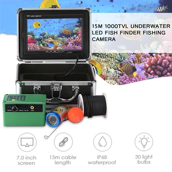 

7.0 Inch Underwater Fish Finder Fishing Camera 15M 1000TVL 15pcs White LEDs + 15pcs Infrared Lamp IP68 Waterproof Fishfinder