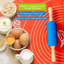 Деревянная ручка, силикон роликовые Скалки для детской кухни, инструмент для выпечки для пасты, печенья, теста, хлебобулочной лапши