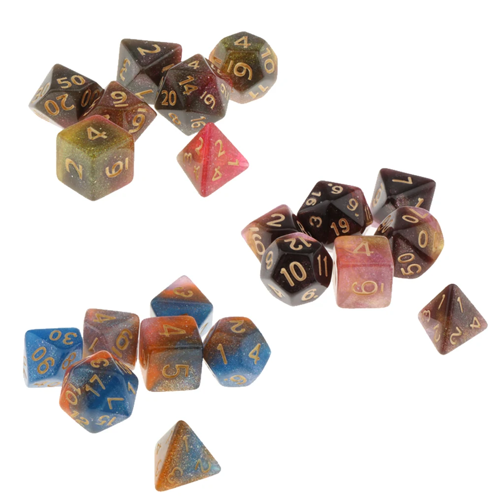 Pack of 7 Polyhedral Dices Table Board Games Party KTV for Dungeon & Dragons DND Dice Set Party Game Dices Hobby & Collectibles