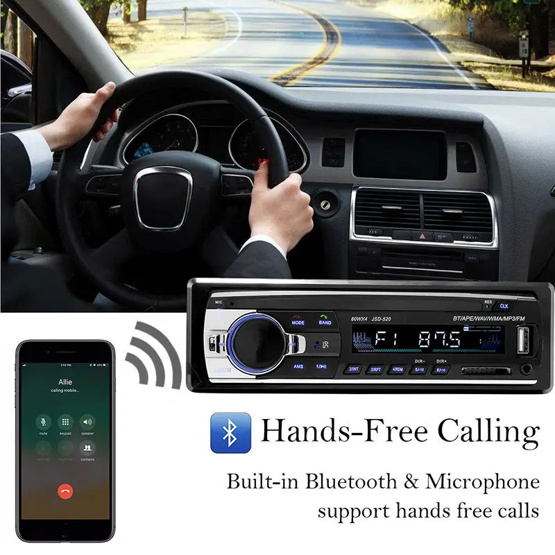 Автомагнитола 1 Din 12V автомобильный стерео Bluetooth MP3 музыкальный плеер USB Aux вход TF карта Авторадио с пультом дистанционного управления