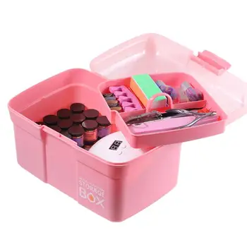 

2 Layer Portable Collection Nail Art Storage Box Plastic Makeup Organizer