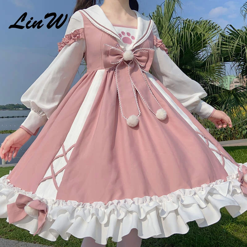 Em promoção! Jsk Lolita Vestido Vitoriano Princesa De Bolinhas Vermelhas  Kawaii Sem Mangas Cinta Macia Feminino Boneca, Vestidos De Roupas Kawaii