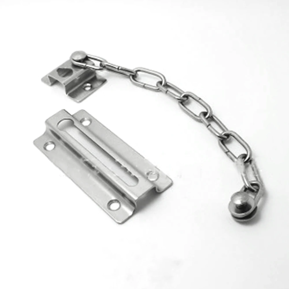 Stainless Steel Security Door Chain Lock Anti-theft Cabinet Chain Door Latch DRestrictor Lock with Screws