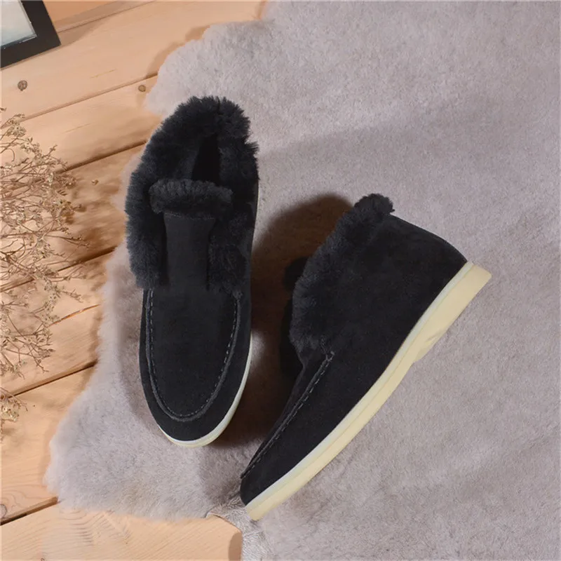 Winter Flat Shoes Woman New Warm and non-slip Short Snow Boots Casual Comfortable Women Shoes Round Toe Light Ladies Shoes