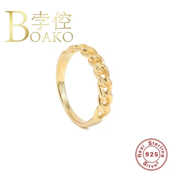 

BOAKO Simple Glod Ring 925 Sterling Silver Anillos Gold Ring For Women Luxury 2020 Tend Fine Jewelry Wedding Ring Bague Bijoux