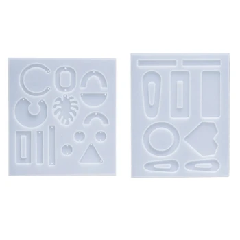 

Resin Crystal Epoxy Mold Hairpin Earrings Decor Pendant Casting Silicone Mould R2LE