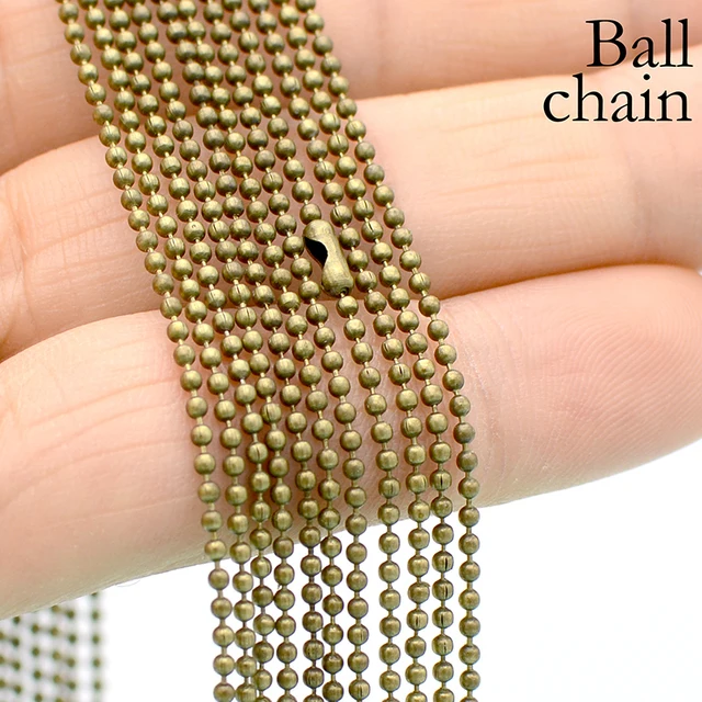 50 Pcs Dainty 1.5mm Ball Chain 2.4mm 