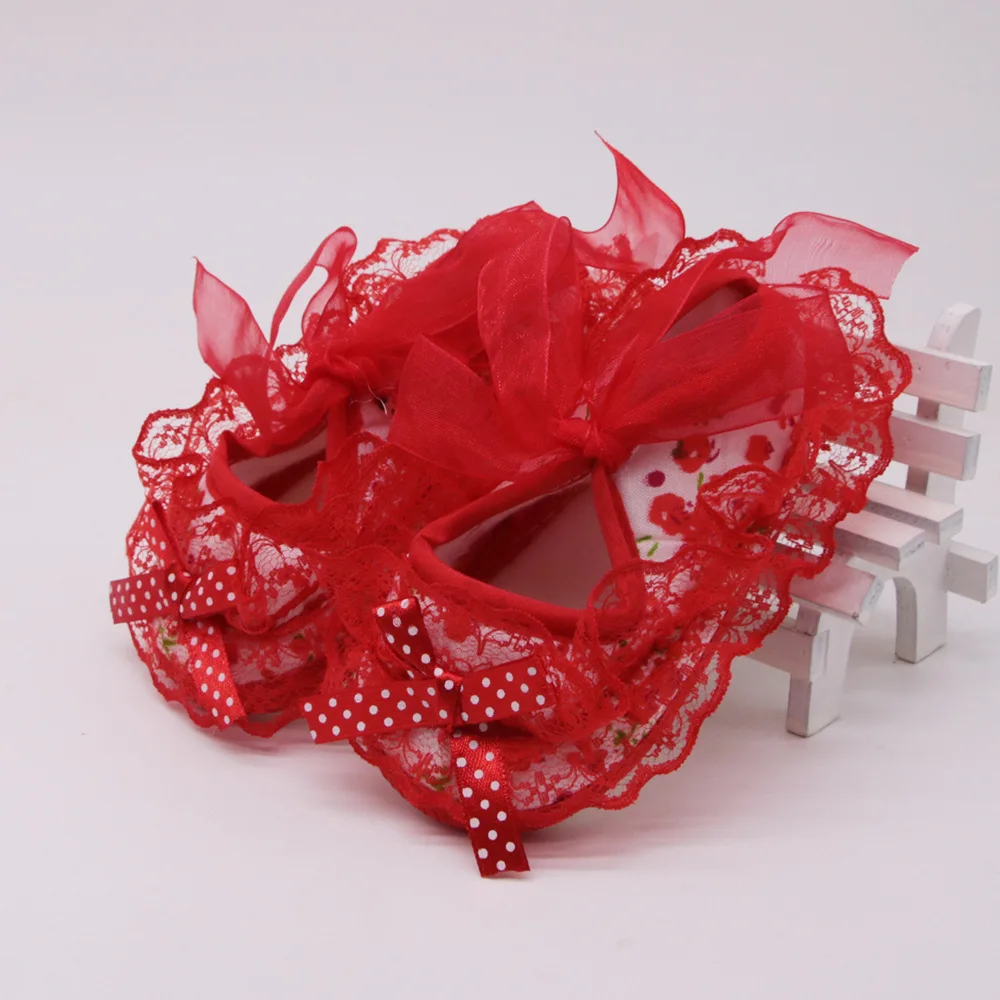 New Spring Autumn Newborn Baby Girl Shoes Princess Lace Shoes Soft Sole Crib Shoes Anti-slip Toddler First Walker Kid Shoes
