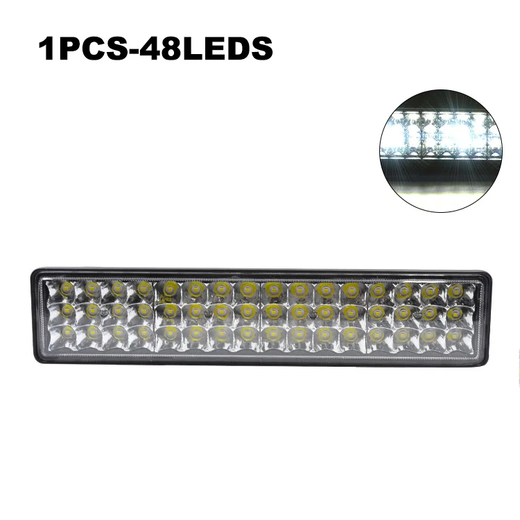 Nlpearl 1" 3 ряд 144 Вт Светодиодный светильник дальнего света для вождения внедорожные грузовики трактора ATV Автомобильная Поворотная фара светодиодный светильник 12 в 24 В - Цвет: 1PCS 48LED 144W