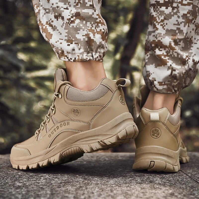 

Outdoor Men's Tactical Boots Breathable Non-slip sports shoes Hiking trekking Shoes Comfortable Hard-Wearing Travel Sneakers 45