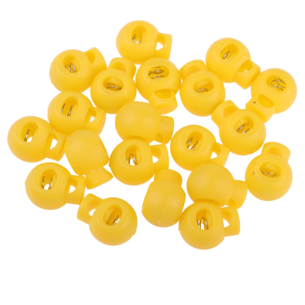20 Pcs Shock Cord Stopper Metal Spring Lock End Toggle Fastener for Suitcase Clothes Luggage Backpack Bag