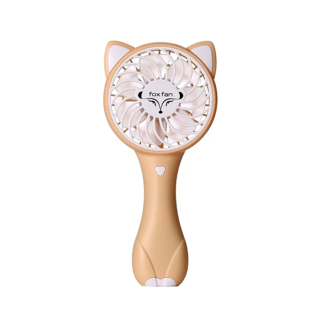 

Cartoon Fox Mini Folding Usb Rechargeable Small Fan Portable Silent Decompression Handheld Fan Creative