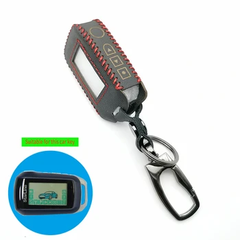 

A94 Two Way LCD Remote Control Leather Fob Key Chain Key Case Cover for Russian Version Starline A94 2 Way Car Alarm System