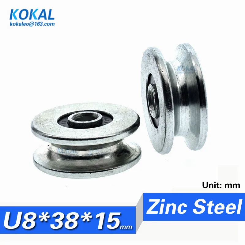 8x22x7 U GROOVE 608 2rs GUIDE PULLEY TRACK ROLLER WHEEL BEARINGS SELECT COLOUR