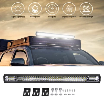 

6D LED Work Light Bar 12/17/25/34 inch 6500K White SUV Truck Auto Flood Spot Combo Beam Offroad Work Lamp Working Lamp