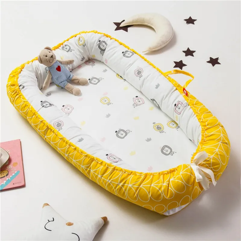 Детское гнездо кровать нордическая хлопковая люлька дышащая детская люлька бампер складной спальное место для новорожденных дорожная