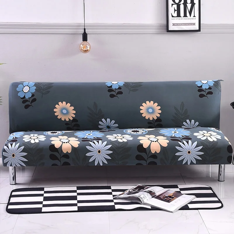  Universal Size Armless Sofa Bed Covers Cheap Couch Folding Seat Slipcover Stretch Cover Protector E