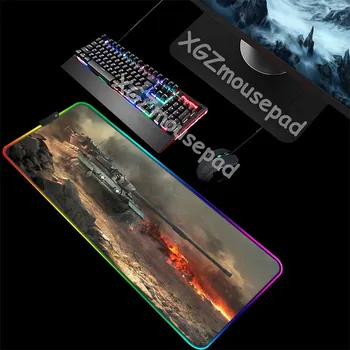 

XGZ Tank World of War HD Home Computer Desk Mat Black Lock Edge Custom Large RGB Mouse Pad Rubber Non-slip 900x400 / 800x300 Xxl