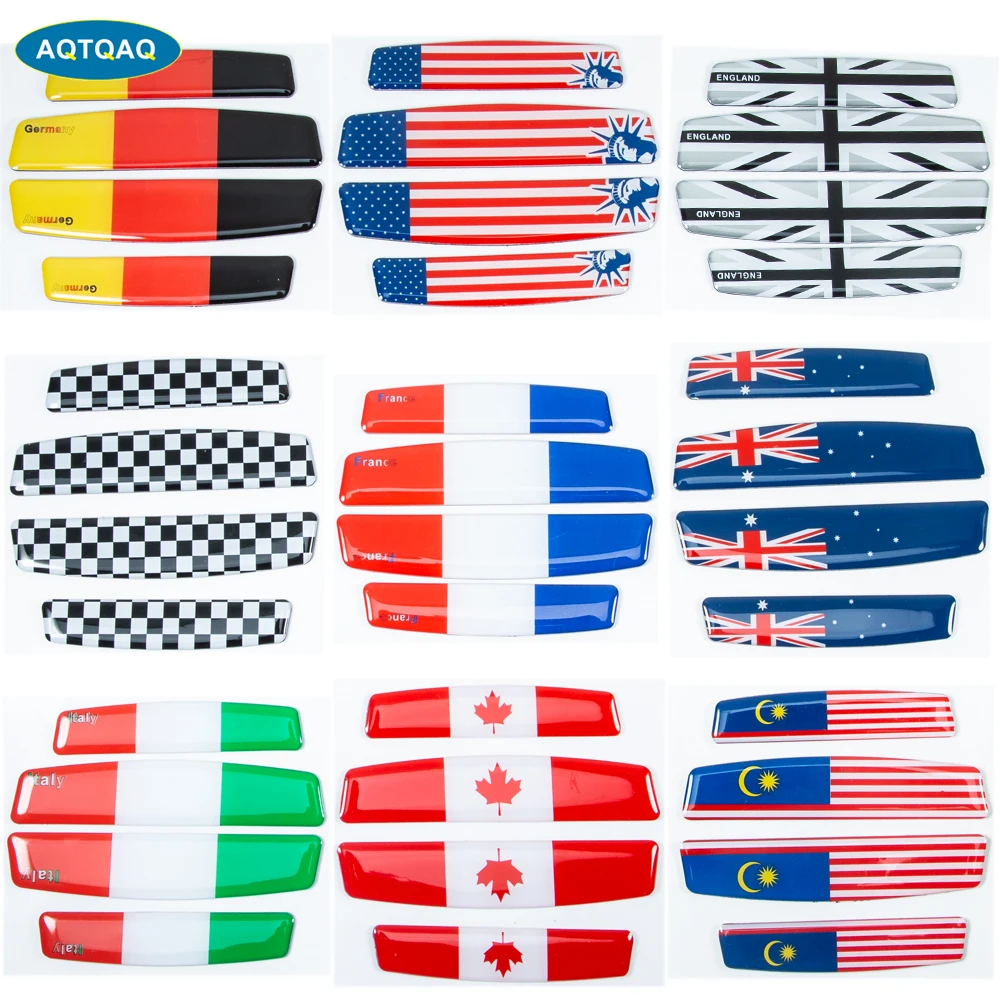 

4Pcs/Set National Flag Door Side Edge Protection Anti-Scratch Protector Glue Sticker For Auto Car