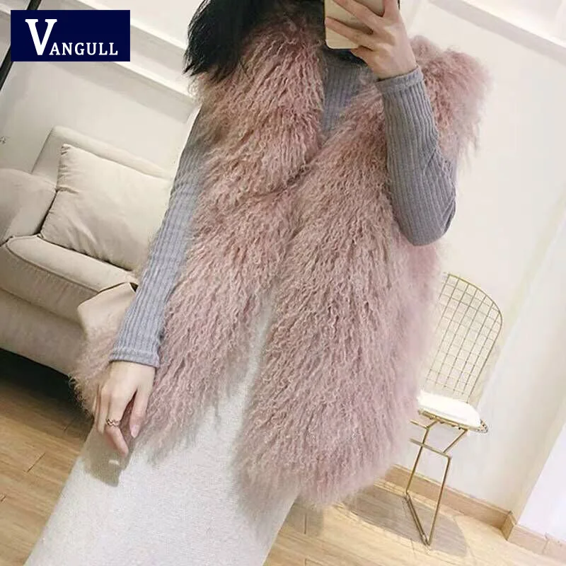 

Vangull 2019 New Fashion Faux Fur Coat Winter Women Casual Slim Sleeveless Faux Fox Fur Vest Winter Jacket Women Casaco Feminino