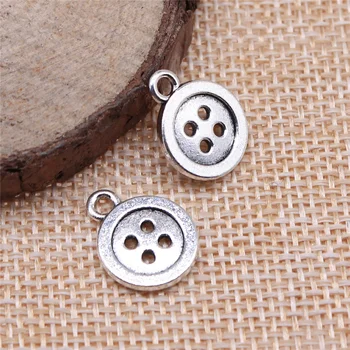 

Wecharms 60pcs 16x12mm Charms Jewelry Findings DIY Accessories Buttons Pendant Antique Silver Color