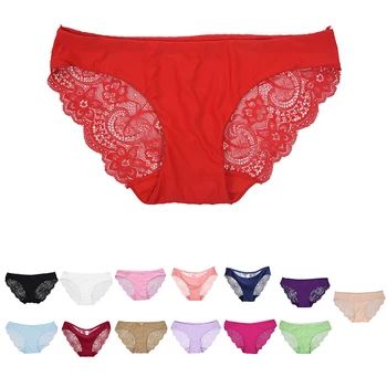 

Women Fashion nylon Lace Silk Seamless Underwear Female Breathable Sexy Lace Panties sky blue L